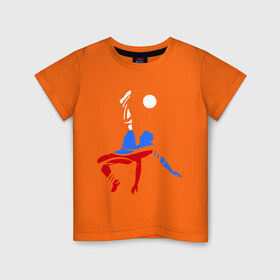 Детская футболка хлопок с принтом Футболист (Российский триколор) в Санкт-Петербурге, 100% хлопок | круглый вырез горловины, полуприлегающий силуэт, длина до линии бедер | 