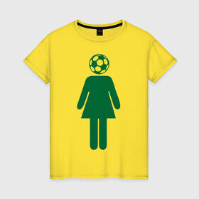 Женская футболка хлопок с принтом football girl в Санкт-Петербурге, 100% хлопок | прямой крой, круглый вырез горловины, длина до линии бедер, слегка спущенное плечо | 