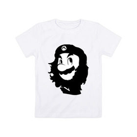 Детская футболка хлопок с принтом Che Mario в Санкт-Петербурге, 100% хлопок | круглый вырез горловины, полуприлегающий силуэт, длина до линии бедер | nintendo | марио | нинтендо | че гевара