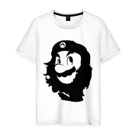 Мужская футболка хлопок с принтом Che Mario в Санкт-Петербурге, 100% хлопок | прямой крой, круглый вырез горловины, длина до линии бедер, слегка спущенное плечо. | Тематика изображения на принте: nintendo | марио | нинтендо | че гевара