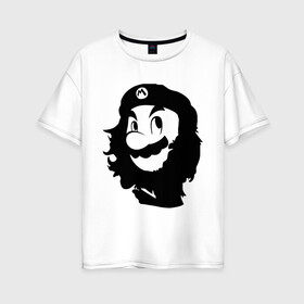 Женская футболка хлопок Oversize с принтом Che Mario в Санкт-Петербурге, 100% хлопок | свободный крой, круглый ворот, спущенный рукав, длина до линии бедер
 | nintendo | марио | нинтендо | че гевара