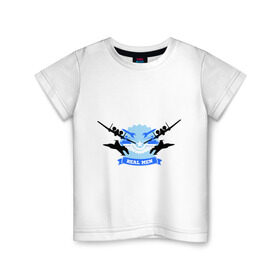 Детская футболка хлопок с принтом Настоящий мужчина (летчик) в Санкт-Петербурге, 100% хлопок | круглый вырез горловины, полуприлегающий силуэт, длина до линии бедер | авиатор | авиация | военные | настоящий мужчина | самолеты
