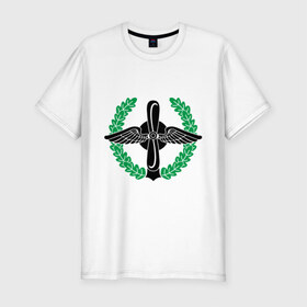 Мужская футболка премиум с принтом Символ военно-воздушных сил в Санкт-Петербурге, 92% хлопок, 8% лайкра | приталенный силуэт, круглый вырез ворота, длина до линии бедра, короткий рукав | крылья