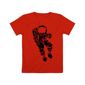 Детская футболка хлопок с принтом Космонавт в Санкт-Петербурге, 100% хлопок | круглый вырез горловины, полуприлегающий силуэт, длина до линии бедер | астрономия | звезды | земля | космонавт | космос | прикольные картинки