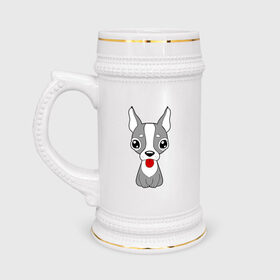 Кружка пивная с принтом Милая собачка в Санкт-Петербурге,  керамика (Материал выдерживает высокую температуру, стоит избегать резкого перепада температур) |  объем 630 мл | 