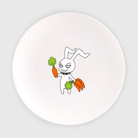 Тарелка с принтом Злой зайчик в Санкт-Петербурге, фарфор | диаметр - 210 мм
диаметр для нанесения принта - 120 мм | животные | зайка | злой зайчик | кролик | морковка | прикольные картинки