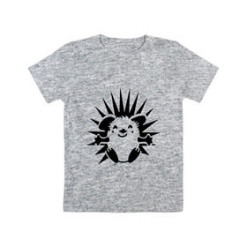 Детская футболка хлопок с принтом Веселый ёжик в Санкт-Петербурге, 100% хлопок | круглый вырез горловины, полуприлегающий силуэт, длина до линии бедер | веселый ёжик | ежик | животные | иголки | милый ежик | прикольные картинки