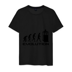 Мужская футболка хлопок с принтом Tardis evolution в Санкт-Петербурге, 100% хлопок | прямой крой, круглый вырез горловины, длина до линии бедер, слегка спущенное плечо. | Тематика изображения на принте: 