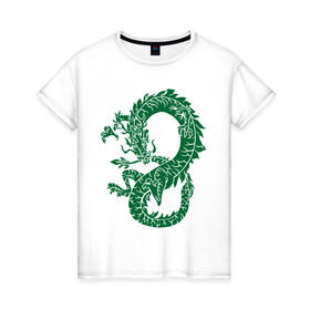 Женская футболка хлопок с принтом Древний китайский дракон в Санкт-Петербурге, 100% хлопок | прямой крой, круглый вырез горловины, длина до линии бедер, слегка спущенное плечо | дракон | древний китайский дракон | монстры | привидения и дьяволы | прикольные картинки
