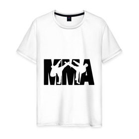 Мужская футболка хлопок с принтом Mixed martial arts в Санкт-Петербурге, 100% хлопок | прямой крой, круглый вырез горловины, длина до линии бедер, слегка спущенное плечо. | mixed martial arts | единоборства | спорт