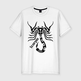 Мужская футболка премиум с принтом Scorpio в Санкт-Петербурге, 92% хлопок, 8% лайкра | приталенный силуэт, круглый вырез ворота, длина до линии бедра, короткий рукав | скорпион