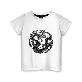 Детская футболка хлопок с принтом Китайский древний дракон в Санкт-Петербурге, 100% хлопок | круглый вырез горловины, полуприлегающий силуэт, длина до линии бедер | дракон | дьяволы | китайский дракон | китайский древний дракон | монстры | прикольные картинки