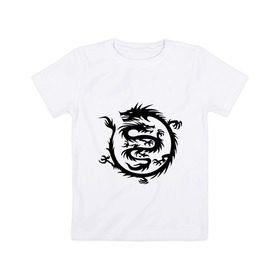 Детская футболка хлопок с принтом Двойной дракон в Санкт-Петербурге, 100% хлопок | круглый вырез горловины, полуприлегающий силуэт, длина до линии бедер | двойной дракон | дракон | монстры | привидения и дьяволы | прикольные картинки