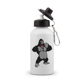Бутылка спортивная с принтом Злая горилла в Санкт-Петербурге, металл | емкость — 500 мл, в комплекте две пластиковые крышки и карабин для крепления | горилла | животные | злая горилла | обезьяна