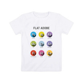 Детская футболка хлопок с принтом Flat Adobe в Санкт-Петербурге, 100% хлопок | круглый вырез горловины, полуприлегающий силуэт, длина до линии бедер | flat adobe | графика | графический дизайн | дизайнерам | профессии