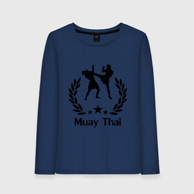 Женский лонгслив хлопок с принтом Muay Thai (Тайский бокс) в Санкт-Петербурге, 100% хлопок |  | muay thai | бокс | спорт | тайский бокс