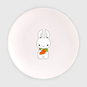 Тарелка с принтом Зайчик с морковкой в Санкт-Петербурге, фарфор | диаметр - 210 мм
диаметр для нанесения принта - 120 мм | белый кролик | животные | зайчик | зайчик с морковкой | морковь