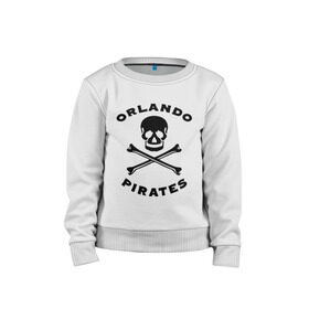 Детский свитшот хлопок с принтом Orlando pirates Орландо Пираты в Санкт-Петербурге, 100% хлопок | круглый вырез горловины, эластичные манжеты, пояс и воротник | orlando pirates | кости | орландо пираты | спорт | футбол | череп