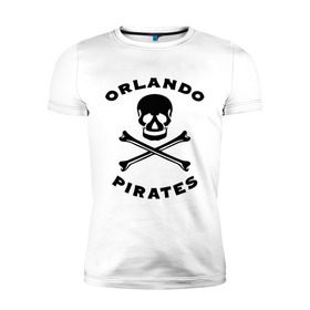 Мужская футболка премиум с принтом Orlando pirates Орландо Пираты в Санкт-Петербурге, 92% хлопок, 8% лайкра | приталенный силуэт, круглый вырез ворота, длина до линии бедра, короткий рукав | orlando pirates | кости | орландо пираты | спорт | футбол | череп