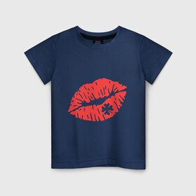 Детская футболка хлопок с принтом Поцелуй на удачу в Санкт-Петербурге, 100% хлопок | круглый вырез горловины, полуприлегающий силуэт, длина до линии бедер | губы | клевер | поцелуй | поцелуй на удачу