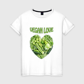 Женская футболка хлопок с принтом Вегетарианцы - Я никого не ем! в Санкт-Петербурге, 100% хлопок | прямой крой, круглый вырез горловины, длина до линии бедер, слегка спущенное плечо | vegan | вегетарианцы | капуста | луг | овощи | я никого не ем | яблоко