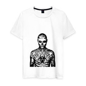 Мужская футболка хлопок с принтом Зомби-бой - Татуировки - Модный дизайн в Санкт-Петербурге, 100% хлопок | прямой крой, круглый вырез горловины, длина до линии бедер, слегка спущенное плечо. | зомби | татуировки