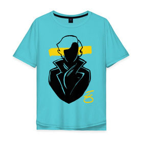 Мужская футболка хлопок Oversize с принтом Blind Sherlock в Санкт-Петербурге, 100% хлопок | свободный крой, круглый ворот, “спинка” длиннее передней части | Тематика изображения на принте: blind sherlock | кино | шерлок холмс