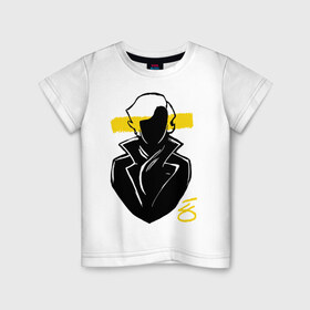 Детская футболка хлопок с принтом Blind Sherlock в Санкт-Петербурге, 100% хлопок | круглый вырез горловины, полуприлегающий силуэт, длина до линии бедер | Тематика изображения на принте: blind sherlock | кино | шерлок холмс