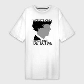 Платье-футболка хлопок с принтом Sherlock Detective в Санкт-Петербурге,  |  | sherlock detective | кино | мультфильмы и тв 
подкатегория: | сыщик | холмс | хомс