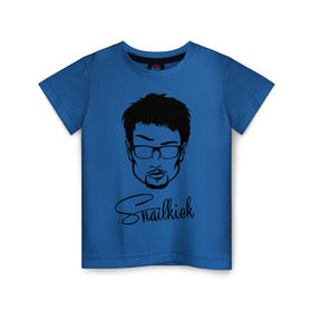Детская футболка хлопок с принтом Snailkick в Санкт-Петербурге, 100% хлопок | круглый вырез горловины, полуприлегающий силуэт, длина до линии бедер | snailkick | youtube | блоггер | блогер | видеоблоггер | видеоблогер | снэйлкик | ютьюб