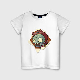 Детская футболка хлопок с принтом Зомби против Растений в Санкт-Петербурге, 100% хлопок | круглый вырез горловины, полуприлегающий силуэт, длина до линии бедер | Тематика изображения на принте: зомби