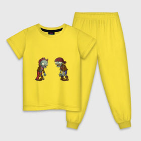 Детская пижама хлопок с принтом Зомби против Растений в Санкт-Петербурге, 100% хлопок |  брюки и футболка прямого кроя, без карманов, на брюках мягкая резинка на поясе и по низу штанин
 | Тематика изображения на принте: зомби