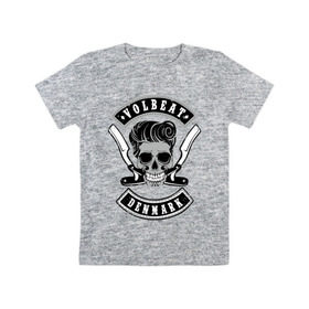 Детская футболка хлопок с принтом Volbeat в Санкт-Петербурге, 100% хлопок | круглый вырез горловины, полуприлегающий силуэт, длина до линии бедер | denmark | kubana | volbeat | бритвы | кубана | олдскул | рок | рокабилли | с группами | череп