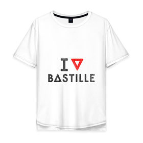 Мужская футболка хлопок Oversize с принтом Bastille в Санкт-Петербурге, 100% хлопок | свободный крой, круглый ворот, “спинка” длиннее передней части | bastille | pop rock | rock | альтернатива | инди рок | музыка | поп рок | рок | сердце | треугольник | я люблю