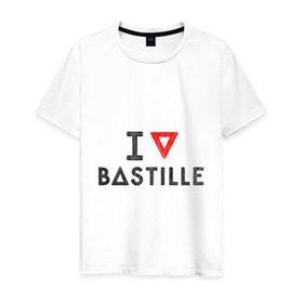 Мужская футболка хлопок с принтом Bastille в Санкт-Петербурге, 100% хлопок | прямой крой, круглый вырез горловины, длина до линии бедер, слегка спущенное плечо. | bastille | pop rock | rock | альтернатива | инди рок | музыка | поп рок | рок | сердце | треугольник | я люблю