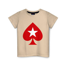 Детская футболка хлопок с принтом Покер Пики Poker Stars в Санкт-Петербурге, 100% хлопок | круглый вырез горловины, полуприлегающий силуэт, длина до линии бедер | игры | карты | покер | покер пики poker stars