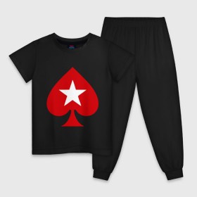 Детская пижама хлопок с принтом Покер Пики Poker Stars в Санкт-Петербурге, 100% хлопок |  брюки и футболка прямого кроя, без карманов, на брюках мягкая резинка на поясе и по низу штанин
 | Тематика изображения на принте: игры | карты | покер | покер пики poker stars