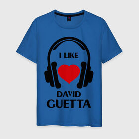 Мужская футболка хлопок с принтом Мне нравится David Guetta в Санкт-Петербурге, 100% хлопок | прямой крой, круглый вырез горловины, длина до линии бедер, слегка спущенное плечо. | david guetta | dj | rnb | клубные | мне нравится | музыка | сердечко