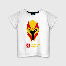 Детская футболка хлопок с принтом Dragon Knight Dota 2 Дк Dk в Санкт-Петербурге, 100% хлопок | круглый вырез горловины, полуприлегающий силуэт, длина до линии бедер | dota 2 дк dk | dragon | knight | игры | шлем