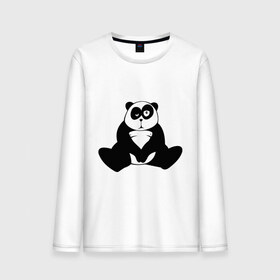 Мужской лонгслив хлопок с принтом Уставшая панда в Санкт-Петербурге, 100% хлопок |  | панда