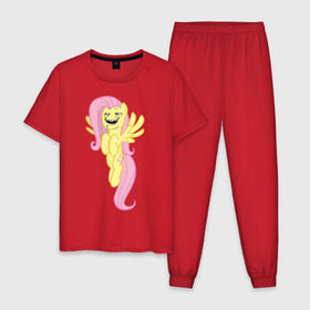 Мужская пижама хлопок с принтом Пони троллфейс в Санкт-Петербурге, 100% хлопок | брюки и футболка прямого кроя, без карманов, на брюках мягкая резинка на поясе и по низу штанин
 | my little pony | pony | брони | пони | пони троллфейс | тролл
