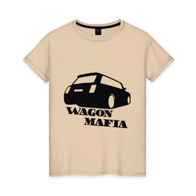 Женская футболка хлопок с принтом WAGON MAFIA в Санкт-Петербурге, 100% хлопок | прямой крой, круглый вырез горловины, длина до линии бедер, слегка спущенное плечо | дрифт