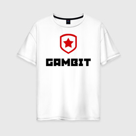 Женская футболка хлопок Oversize с принтом Gambit в Санкт-Петербурге, 100% хлопок | свободный крой, круглый ворот, спущенный рукав, длина до линии бедер
 | gambit | team | гамбит