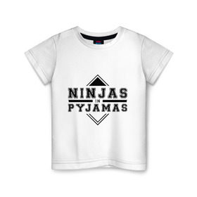 Детская футболка хлопок с принтом Ninjas In Pyjamas в Санкт-Петербурге, 100% хлопок | круглый вырез горловины, полуприлегающий силуэт, длина до линии бедер | nip