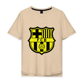 Мужская футболка хлопок Oversize с принтом Barcelona logo в Санкт-Петербурге, 100% хлопок | свободный крой, круглый ворот, “спинка” длиннее передней части | barcelona | fc | fc barcelona | footbal club | барселона | лого | логотип | спорт | футбол | футбольный клуб