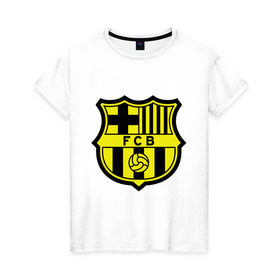 Женская футболка хлопок с принтом Barcelona logo в Санкт-Петербурге, 100% хлопок | прямой крой, круглый вырез горловины, длина до линии бедер, слегка спущенное плечо | barcelona | fc | fc barcelona | footbal club | барселона | лого | логотип | спорт | футбол | футбольный клуб