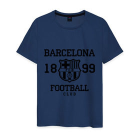 Мужская футболка хлопок с принтом Barcelona 1899 в Санкт-Петербурге, 100% хлопок | прямой крой, круглый вырез горловины, длина до линии бедер, слегка спущенное плечо. | barcelona | fc | fc barcelona | footbal club | барселона | лого | логотип | спорт | футбол | футбольный клуб