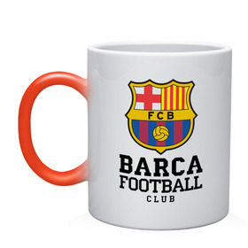 Кружка хамелеон с принтом Barcelona FC в Санкт-Петербурге, керамика | меняет цвет при нагревании, емкость 330 мл | barcelona | fc | fc barcelona | footbal club | барселона | лого | логотип | спорт | футбол | футбольный клуб