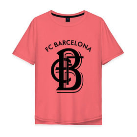 Мужская футболка хлопок Oversize с принтом FC Barcelona в Санкт-Петербурге, 100% хлопок | свободный крой, круглый ворот, “спинка” длиннее передней части | barcelona | fc | fc barcelona | footbal club | барселона | лого | логотип | спорт | футбол | футбольный клуб