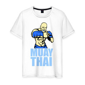 Мужская футболка хлопок с принтом Muay Thai (Тайский бокс) в Санкт-Петербурге, 100% хлопок | прямой крой, круглый вырез горловины, длина до линии бедер, слегка спущенное плечо. | 